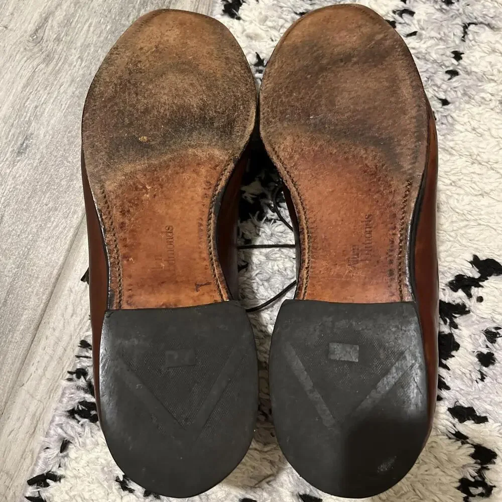 ALLEN EDMONDS HASTINGS CHILI BROWN OXFORD MENS DRESS SHOES SIZE 12C USA GOOD CON